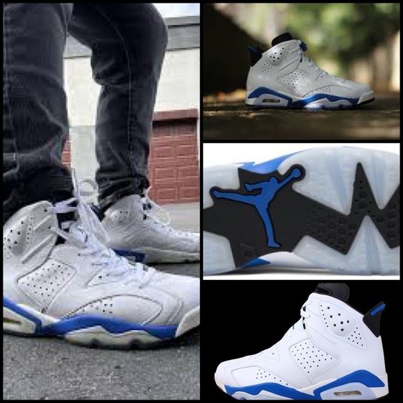 Authentic New In Box Jordan 6 Retro Sport Blue 2014 Size 13 Athletic Streetwear - Picture 1 of 16